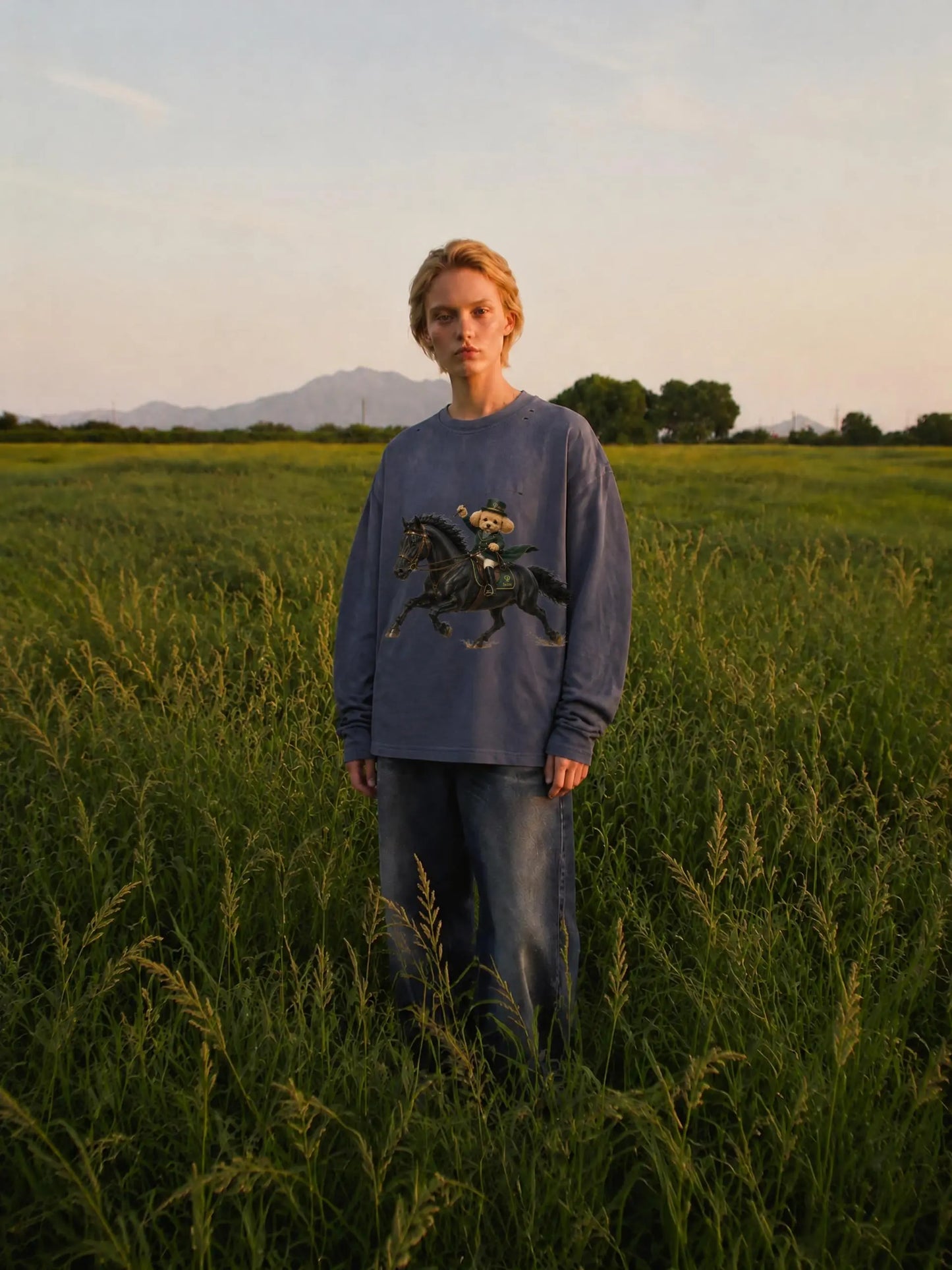 ユニセックス ヴィンテージウォッシュ レイヤード ロングスリーブ Tシャツ — Unisex Vintage Wash Layered Long-Sleeve T-Shirt