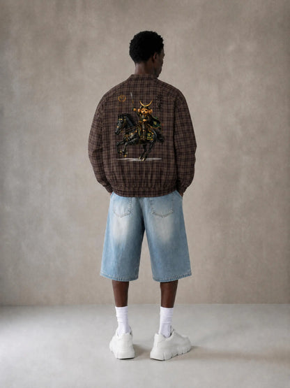 ユニセックス プレイド フルジップ トラックジャケット — Unisex Plaid Full-Zip Track Jacket