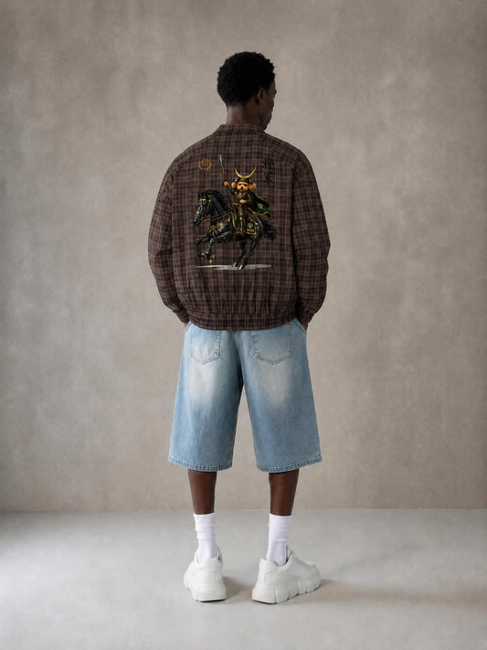 ユニセックス プレイド フルジップ トラックジャケット — Unisex Plaid Full-Zip Track Jacket