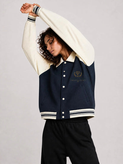 ユニセックス コントラスト ラグラン ベースボールジャケット — Unisex Contrast Raglan Baseball Jacket
