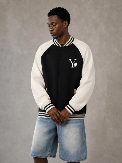 ユニセックス ツートーン ラグラン バーシティジャケット — Unisex Two-Tone Raglan Varsity Jacket