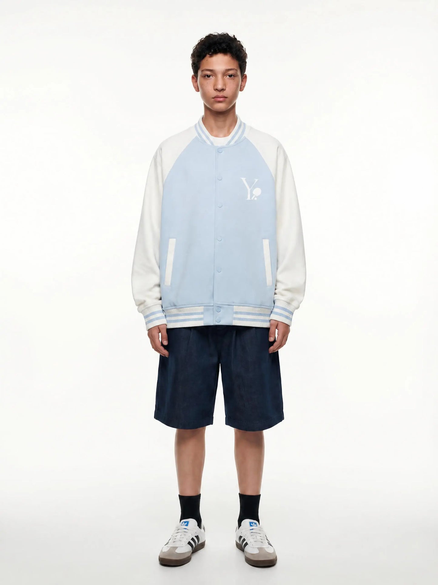 ユニセックス ツートーン ラグラン バーシティジャケット — Unisex Two-Tone Raglan Varsity Jacket