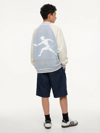 ユニセックス ツートーン ラグラン バーシティジャケット — Unisex Two-Tone Raglan Varsity Jacket