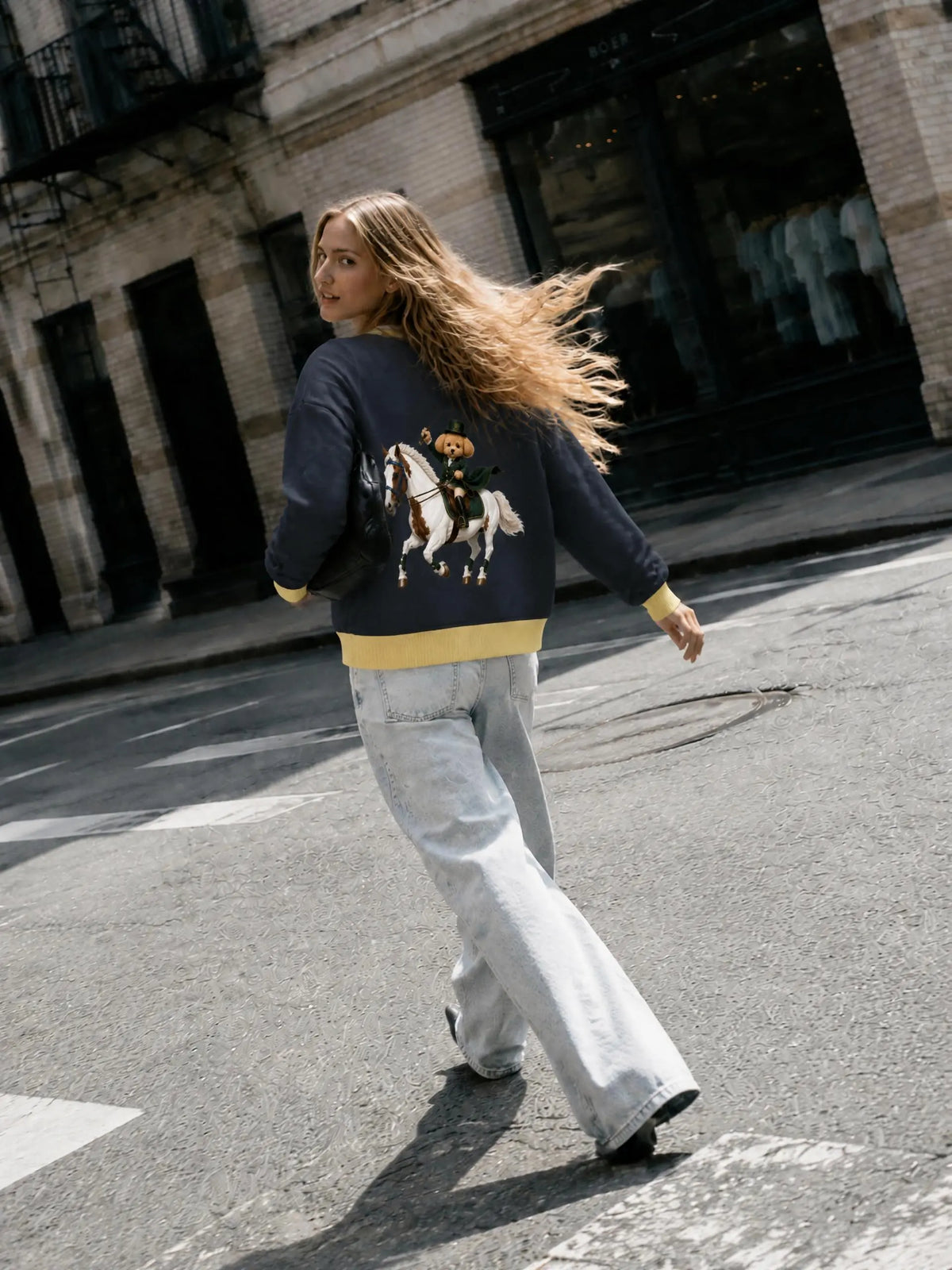 EQUESTRIAN CALON | ウィメンズ モックネック スウェットシャツ — Women's Mock Neck Sweatshirt