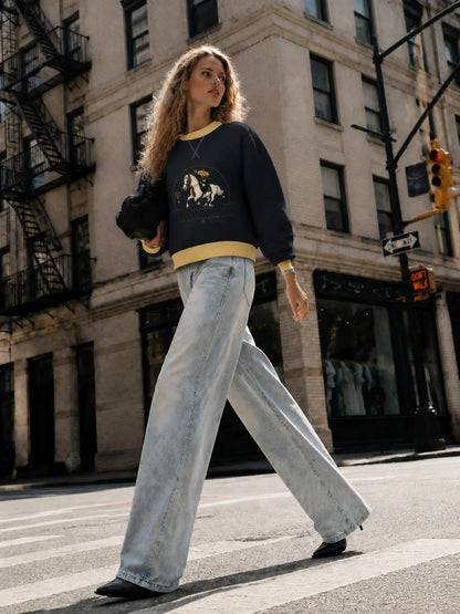 EQUESTRIAN CALON | ウィメンズ モックネック スウェットシャツ — Women's Mock Neck Sweatshirt
