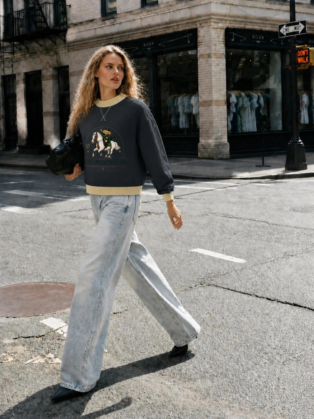 EQUESTRIAN CALON | ウィメンズ モックネック スウェットシャツ — Women's Mock Neck Sweatshirt