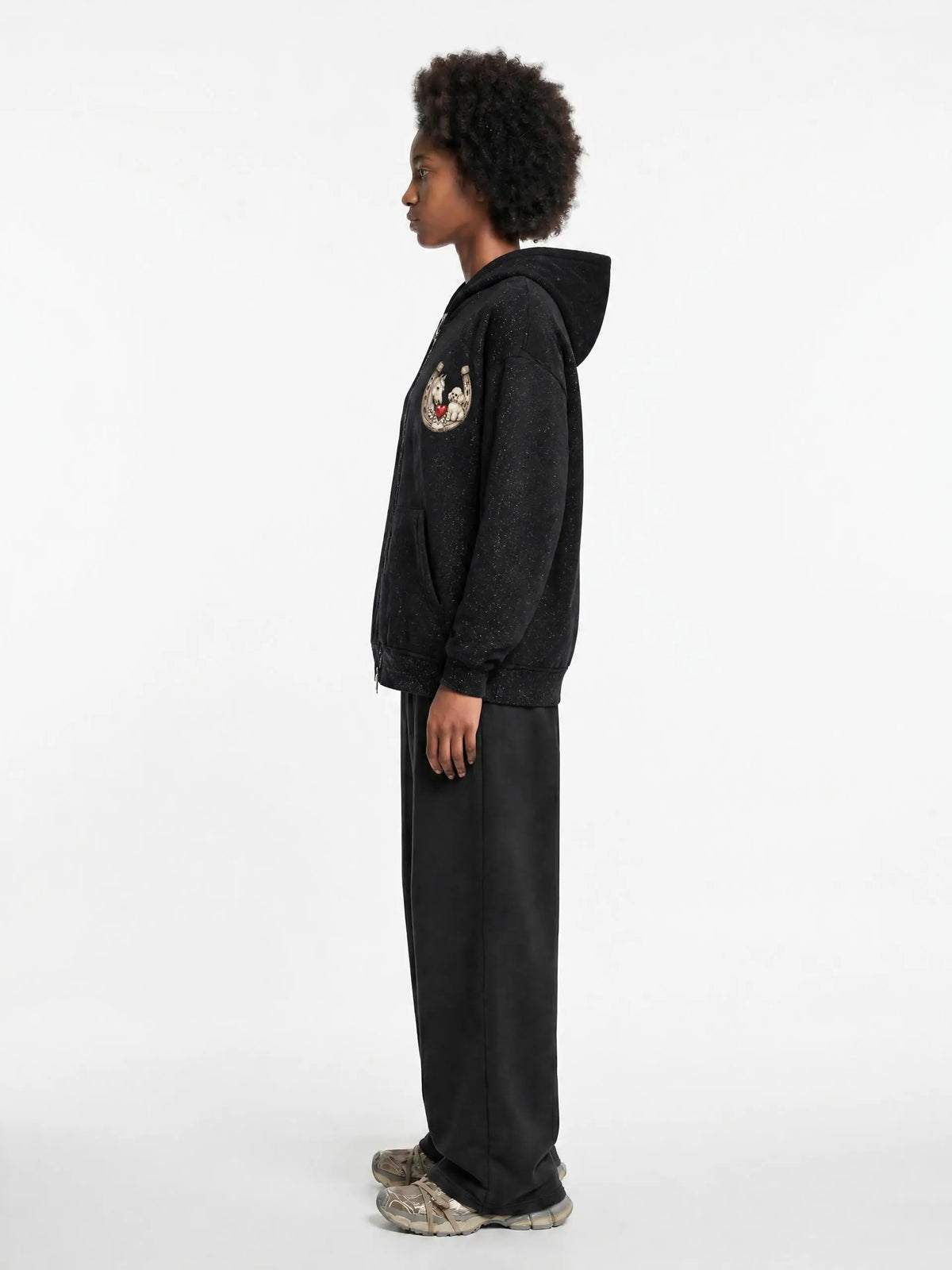 EQUESTRIAN CALON | スパークルズ フルジップ ボクシーフーディー（ユニセックス）/ Unisex Sparkles Full-Zip Boxy Hoodie