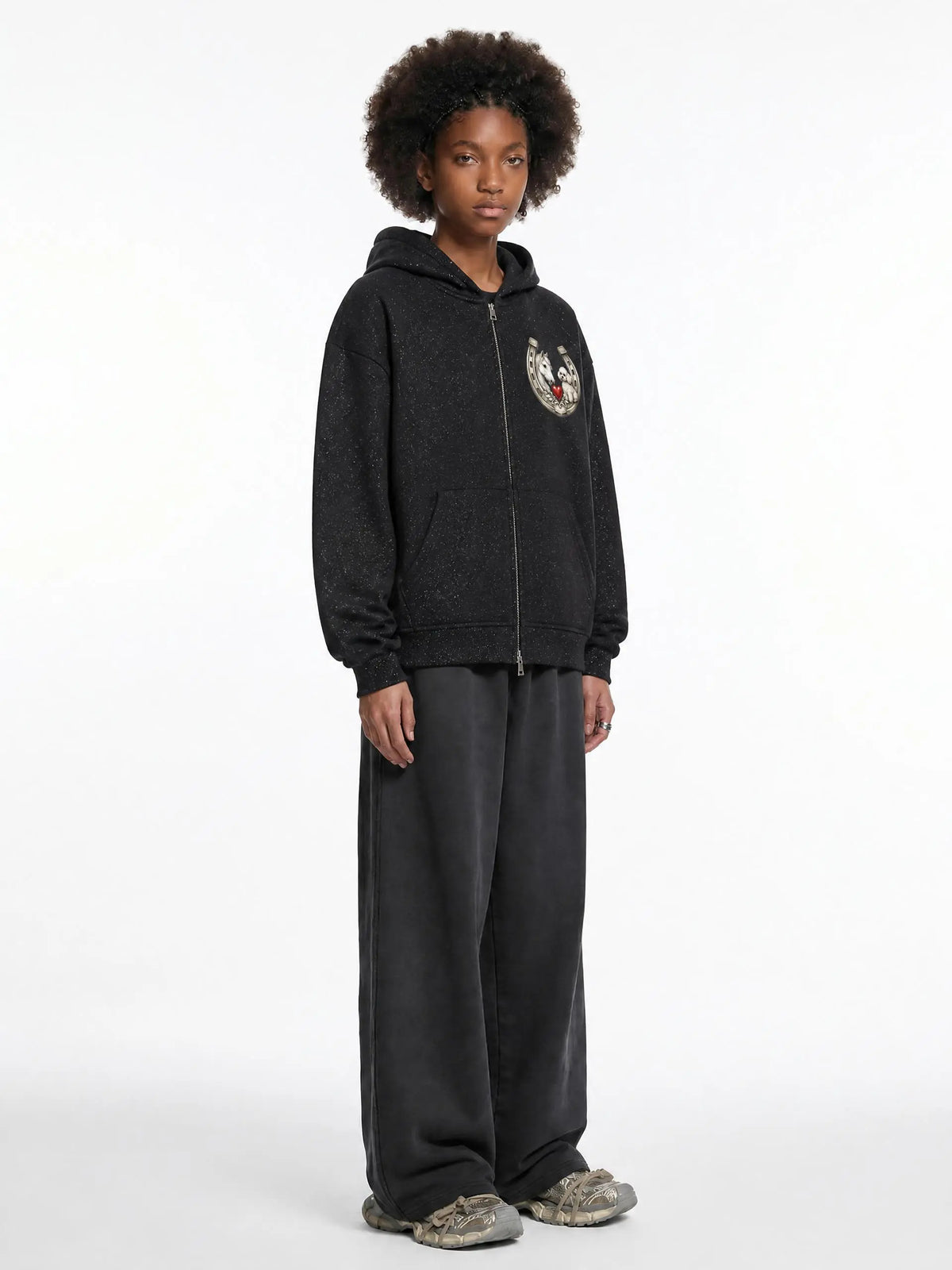 EQUESTRIAN CALON | スパークルズ フルジップ ボクシーフーディー（ユニセックス）/ Unisex Sparkles Full-Zip Boxy Hoodie