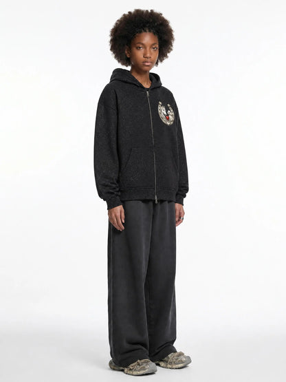 EQUESTRIAN CALON | スパークルズ フルジップ ボクシーフーディー（ユニセックス）/ Unisex Sparkles Full-Zip Boxy Hoodie