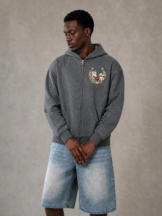 EQUESTRIAN CALON | スパークルズ フルジップ ボクシーフーディー（ユニセックス）/ Unisex Sparkles Full-Zip Boxy Hoodie
