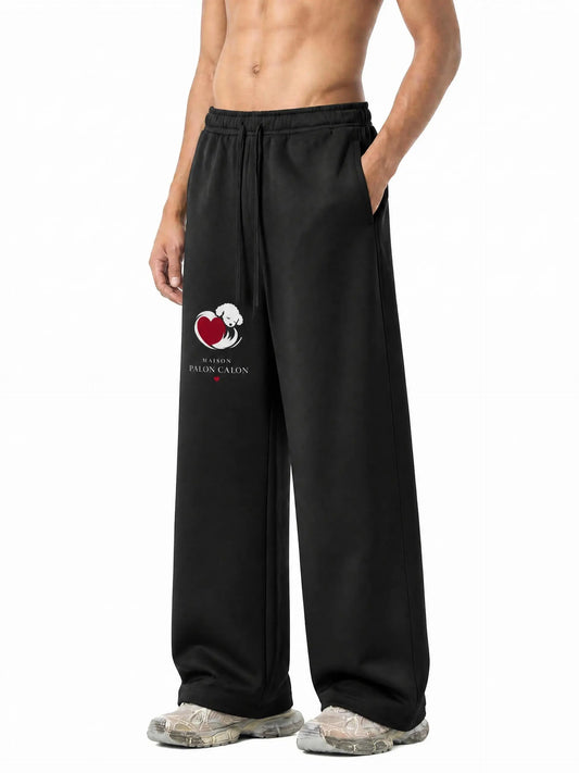 CALON HEART | ヘビーウェイト ワイドレッグ パネルスウェットパンツ — ユニセックス