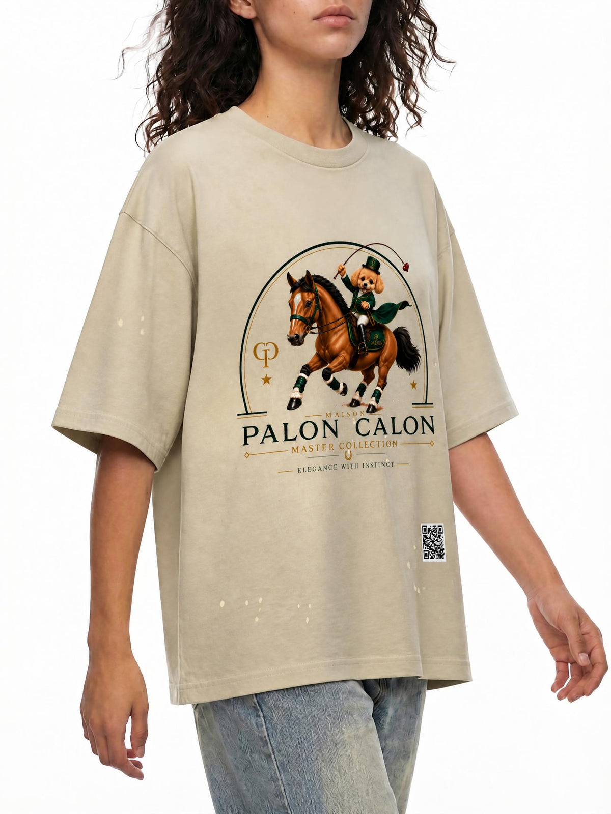 EQUESTRIAN CALON | ハンドフレイヤード サンフェード ペイントスプラッター Tシャツ / Hand-Frayed Sunfade Paint Splatter T-Shirt