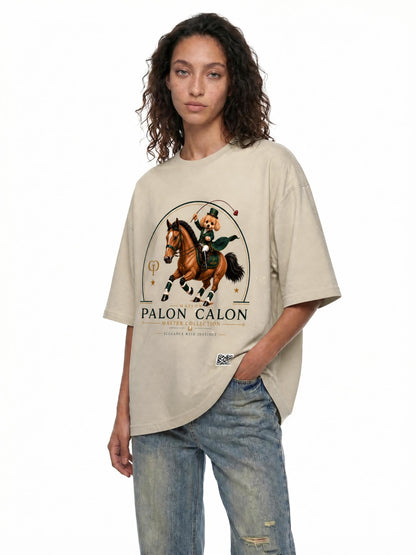 EQUESTRIAN CALON | ハンドフレイヤード サンフェード ペイントスプラッター Tシャツ / Hand-Frayed Sunfade Paint Splatter T-Shirt