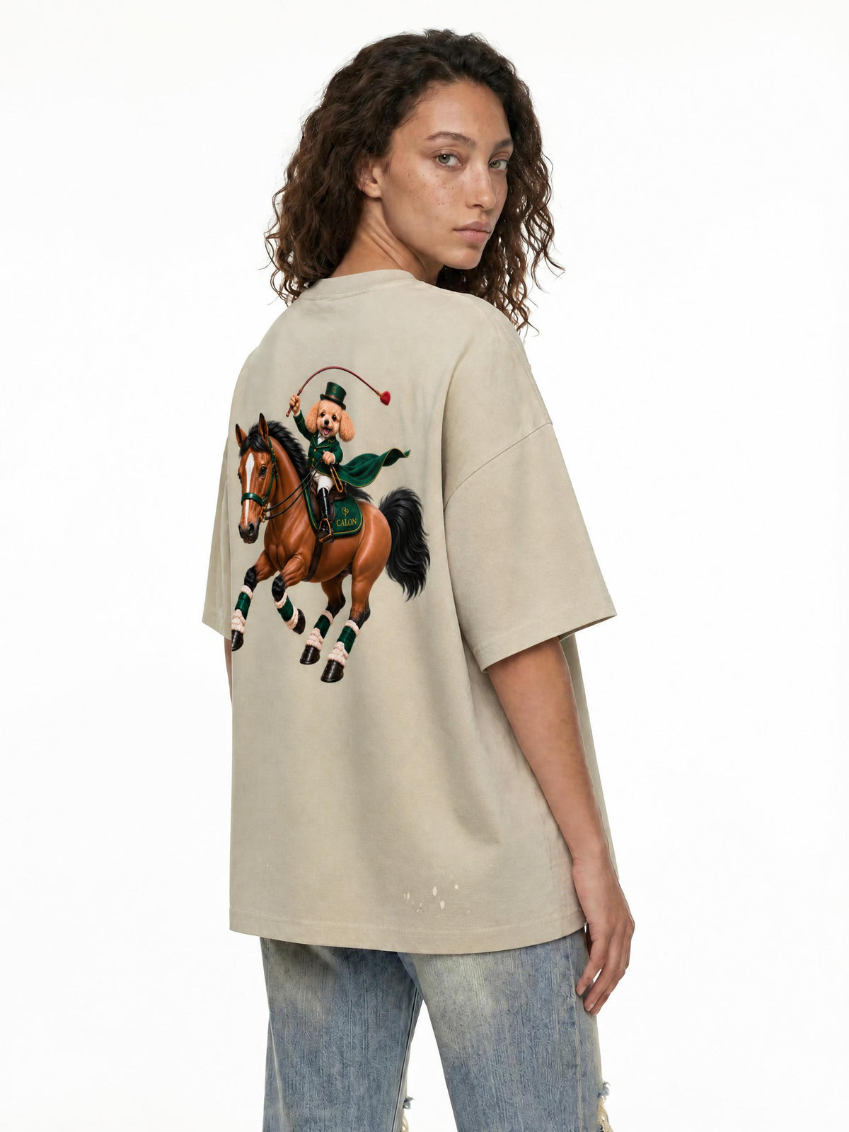 EQUESTRIAN CALON | ハンドフレイヤード サンフェード ペイントスプラッター Tシャツ / Hand-Frayed Sunfade Paint Splatter T-Shirt