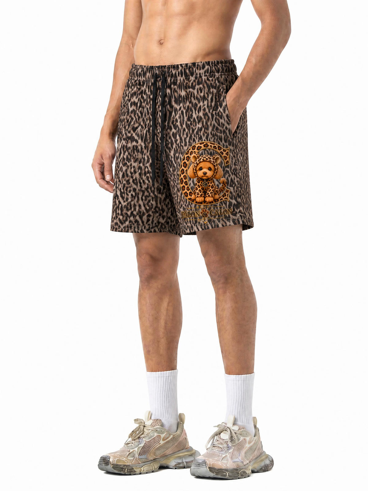 LEOPARD | レオパード ヘビーウェイト ドローストリング ショーツ（ユニセックス）/ Unisex Heavyweight Leopard Drawstring Shorts