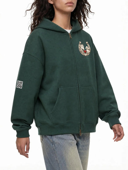 EQUESTRIAN CALON | オーバーサイズ フリース ボクシー フーディー/ Unisex Oversized Fleece Boxy Hoodie