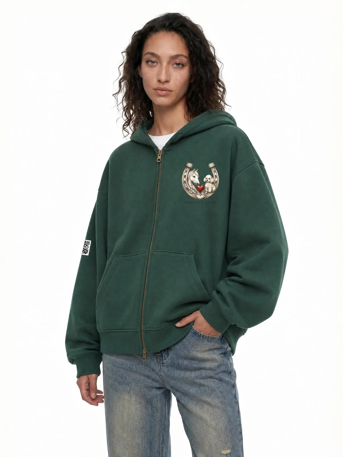 EQUESTRIAN CALON | オーバーサイズ フリース ボクシー フーディー/ Unisex Oversized Fleece Boxy Hoodie