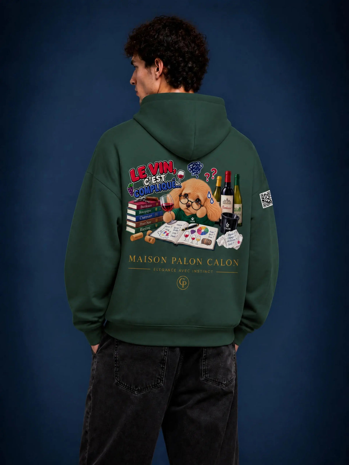 WINE SCHOLAR CALON | オーバーサイズ フリース ボクシー フーディー/Unisex Oversized Fleece Boxy Hoodie