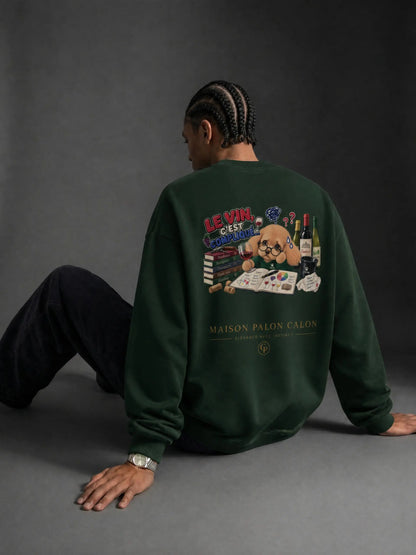 WINE SCHOLAR CALON | レイヤード オーバーサイズ Tシャツ（ユニセックス）/ Unisex Layered Oversized T-Shirt