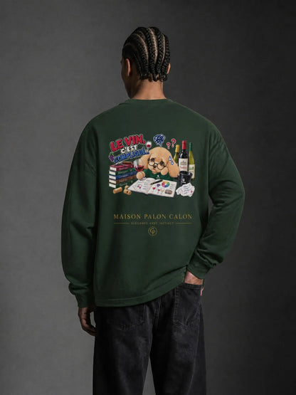 WINE SCHOLAR CALON | レイヤード オーバーサイズ Tシャツ（ユニセックス）/ Unisex Layered Oversized T-Shirt