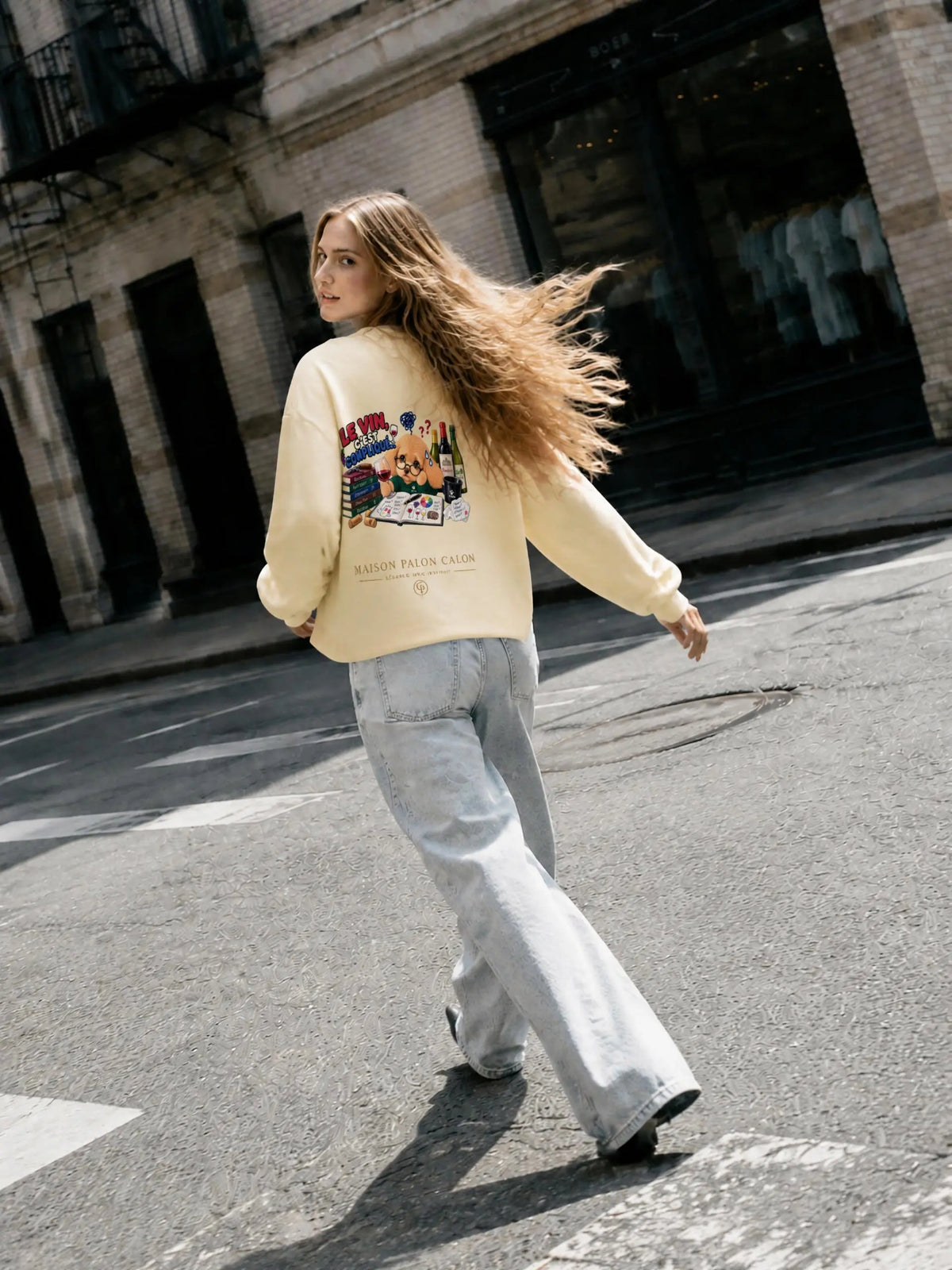 WINE SCHOLAR CALON | レイヤード オーバーサイズ Tシャツ（ユニセックス）/ Unisex Layered Oversized T-Shirt