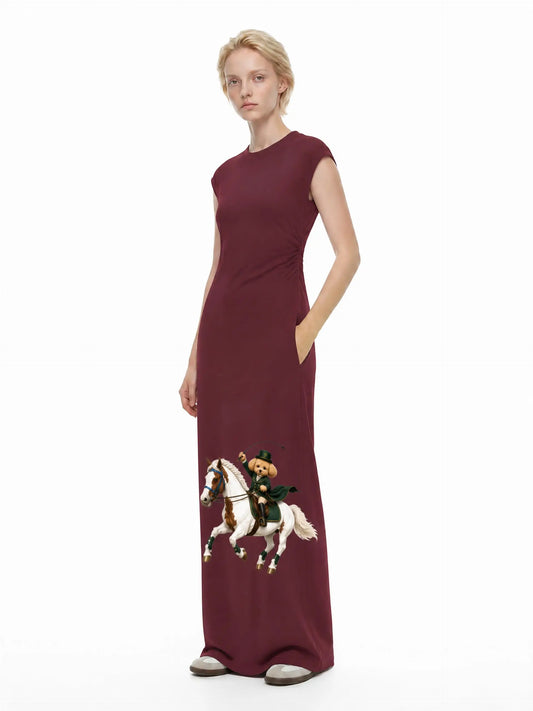 EQUESTRIAN CALON | ラッシュ ノースリーブ ドレス（ウィメンズ）/ Women’s Ruched Sleeveless Dress