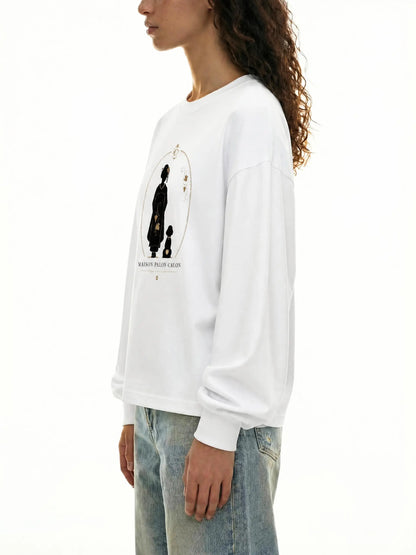 KYOTO | ユニセックス レイヤード コントラストスリーブ コットン Tシャツ / Layered Contrast Sleeve Cotton T-Shirt