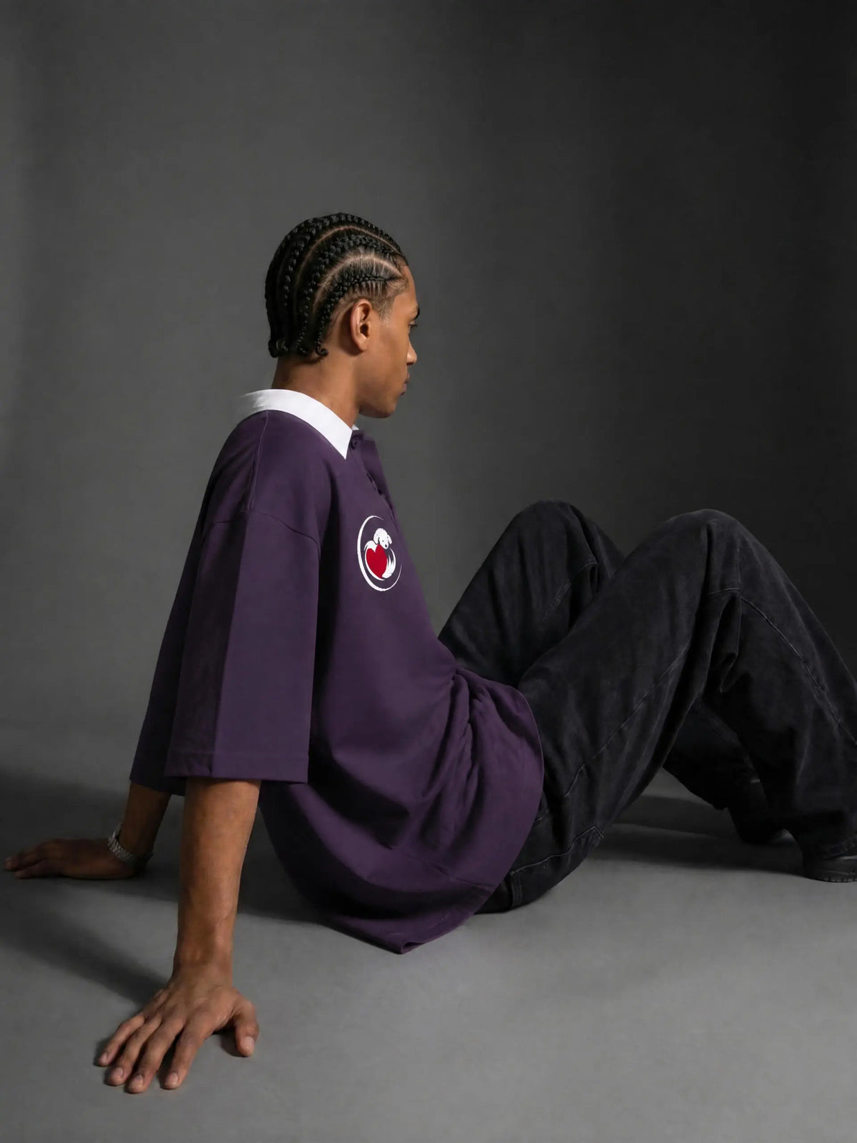 CALON HEART | コントラスト カラー ラグラン ポロシャツ / Contrast Collar Raglan Polo Shirt