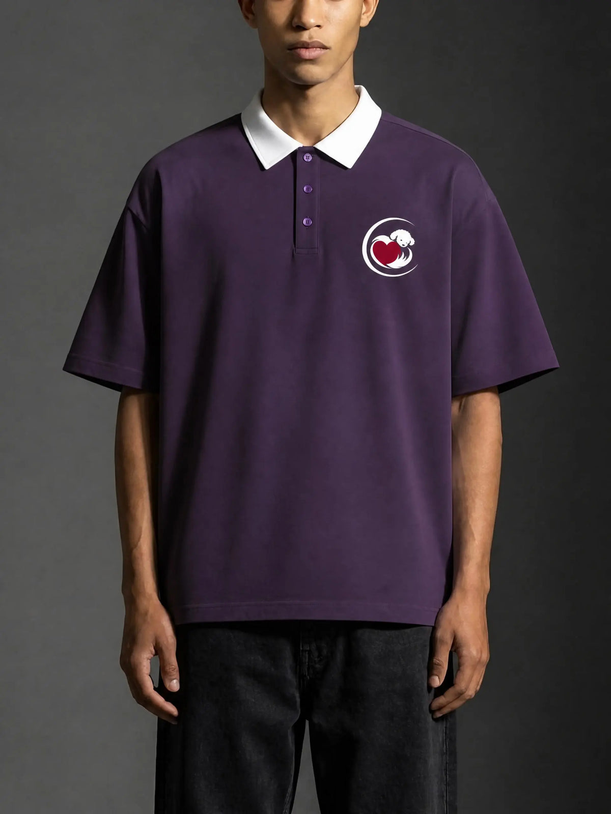CALON HEART | コントラスト カラー ラグラン ポロシャツ / Contrast Collar Raglan Polo Shirt