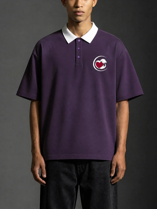 CALON HEART | コントラスト カラー ラグラン ポロシャツ / Contrast Collar Raglan Polo Shirt