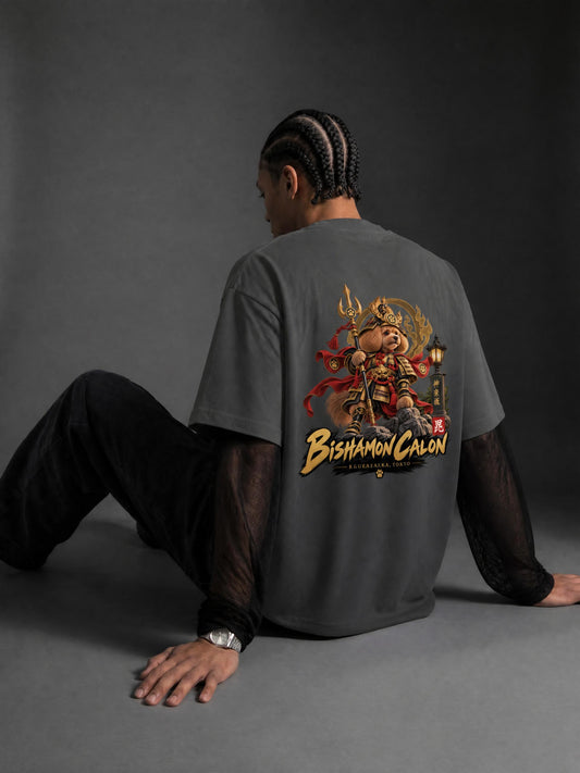 KAGURAZAKA | ユニセックス サンフェード レイヤー Tシャツ毘沙門 / Unisex Sunfade Layer T-Shirt