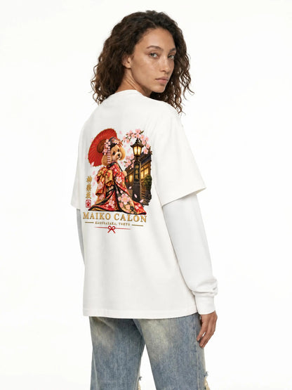 KAGURAZAKA | ユニセックス サンフェード レイヤー Tシャツ舞妓 / Unisex Sunfade Layer T-Shirt