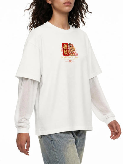 KAGURAZAKA | ユニセックス サンフェード レイヤー Tシャツ舞妓 / Unisex Sunfade Layer T-Shirt