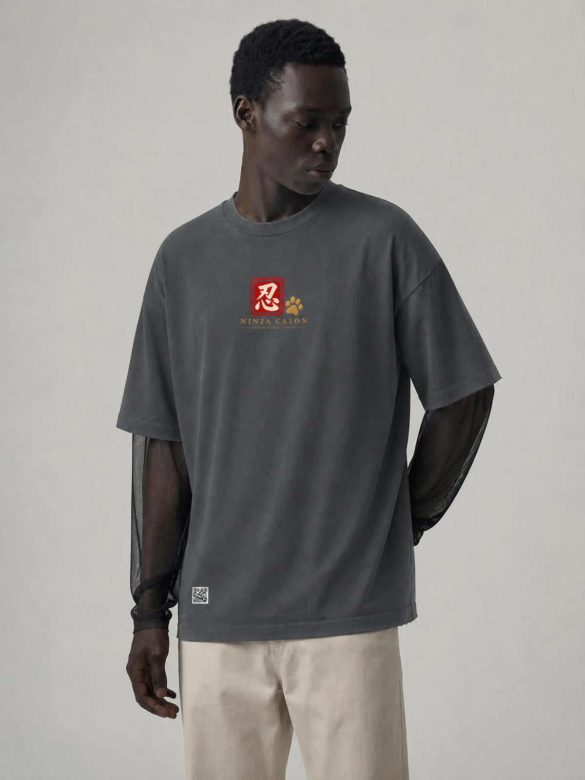 KAGURAZAKA | ユニセックス サンフェード レイヤー Tシャツ忍者 / Unisex Sunfade Layer T-Shirt