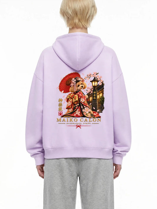 KAGURAZAKA | エッセンシャル オーバーサイズ フリース ボクシー フーディー舞妓 | Essential Oversized Fleece Boxy Hoodie
