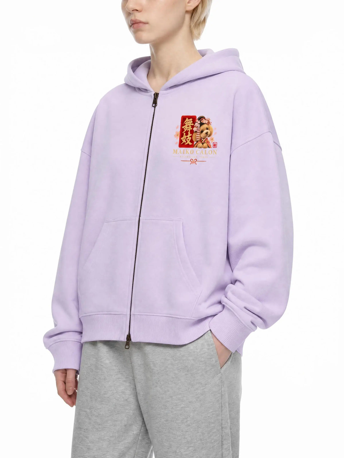KAGURAZAKA | エッセンシャル オーバーサイズ フリース ボクシー フーディー舞妓 | Essential Oversized Fleece Boxy Hoodie