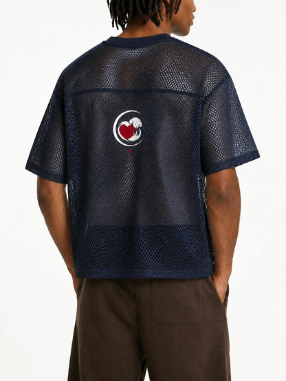 CALON HEART｜ユニセックス シースルー ボクシー メッシュTシャツ / Unisex See-Through Boxy Mesh T-Shirt