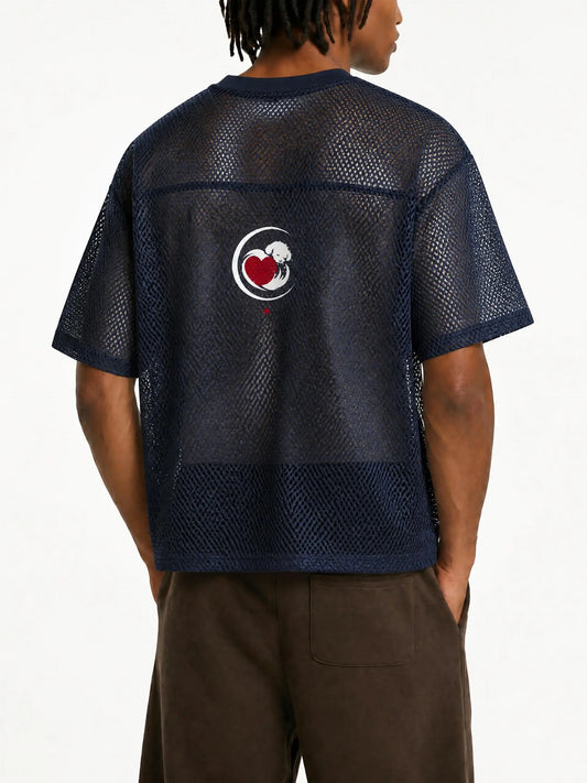CALON HEART｜ユニセックス シースルー ボクシー メッシュTシャツ / Unisex See-Through Boxy Mesh T-Shirt