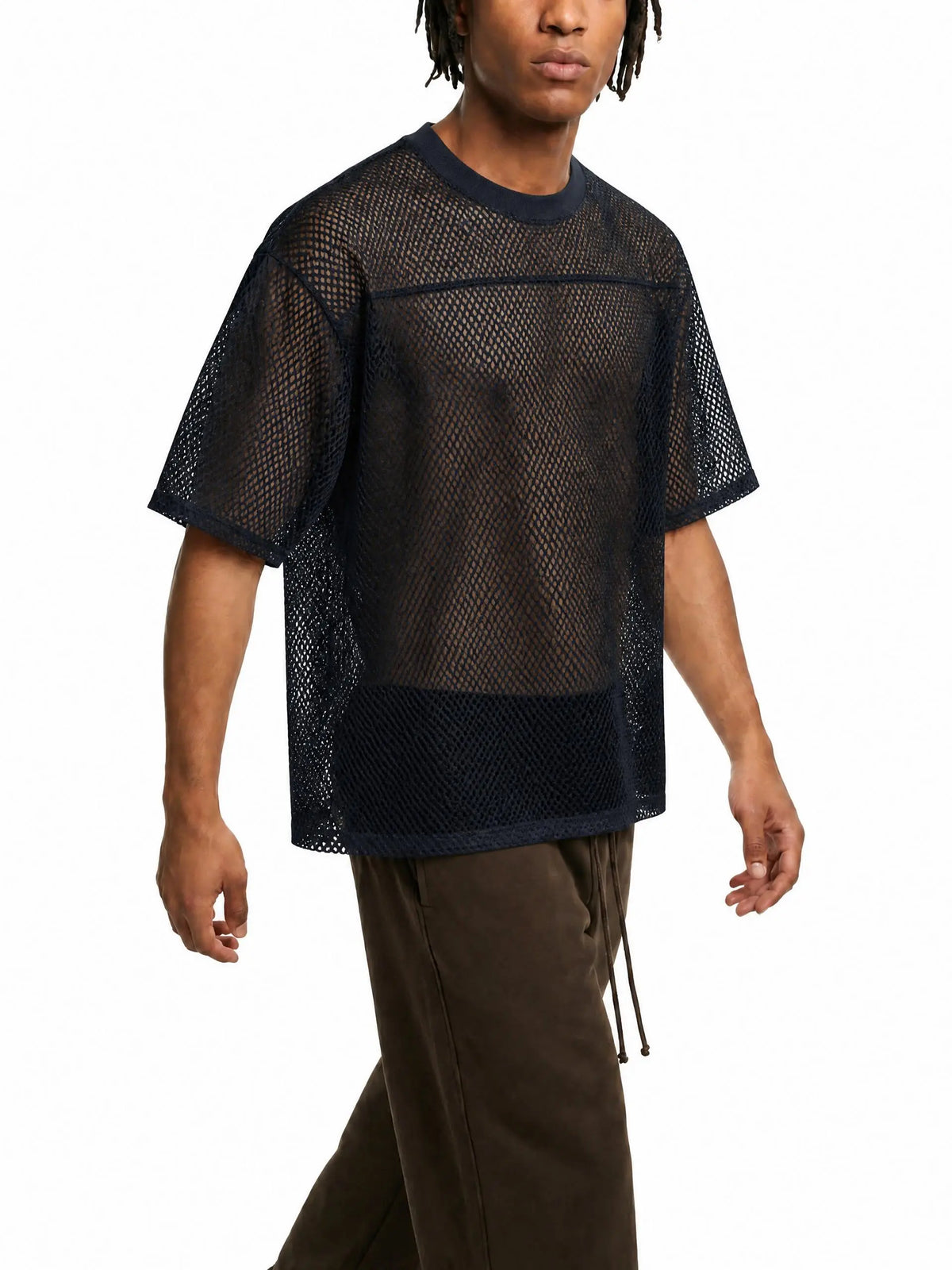 CALON HEART｜ユニセックス シースルー ボクシー メッシュTシャツ / Unisex See-Through Boxy Mesh T-Shirt