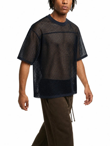 CALON HEART｜ユニセックス シースルー ボクシー メッシュTシャツ / Unisex See-Through Boxy Mesh T-Shirt