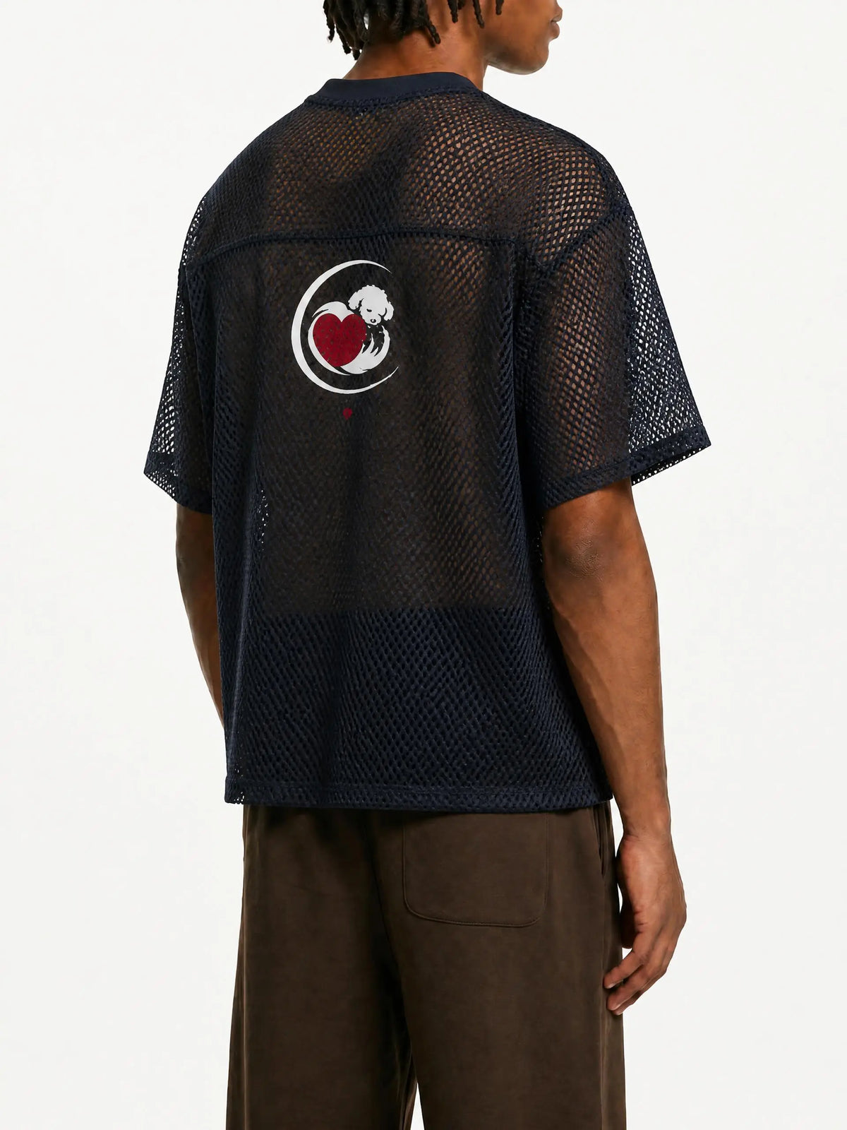 CALON HEART｜ユニセックス シースルー ボクシー メッシュTシャツ / Unisex See-Through Boxy Mesh T-Shirt