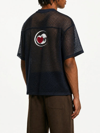 CALON HEART｜ユニセックス シースルー ボクシー メッシュTシャツ / Unisex See-Through Boxy Mesh T-Shirt
