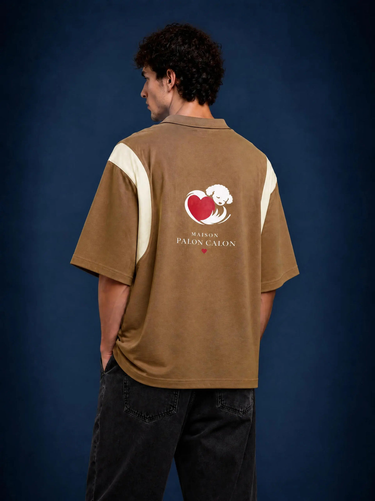 CALON HEART | ユニセックス コントラストパネル コットンポロシャツ