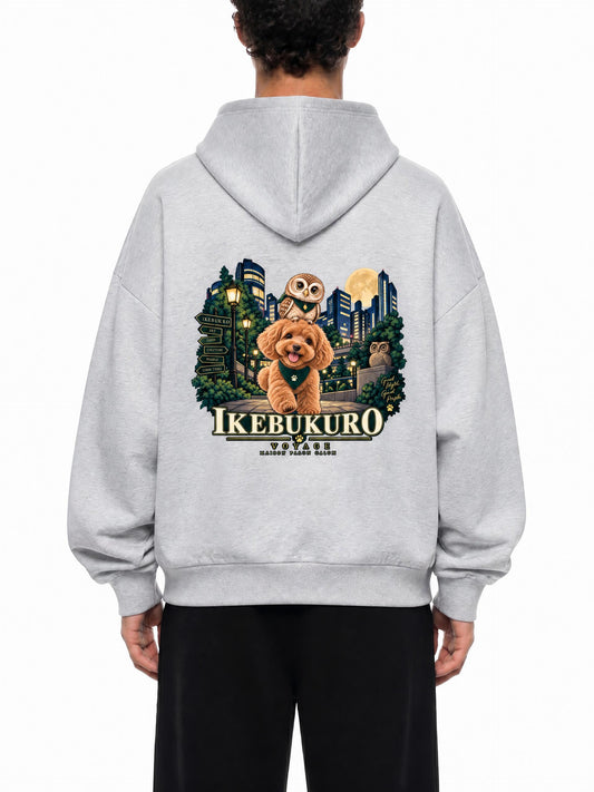 IKEBUKURO | フリース裏地 ボックスシルエット フルジップパーカー / Fleeced Full-Zip Boxy Hoodie