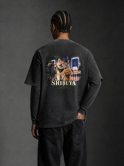 Unisex Vintage Wash Distressed Layer T-Shirt