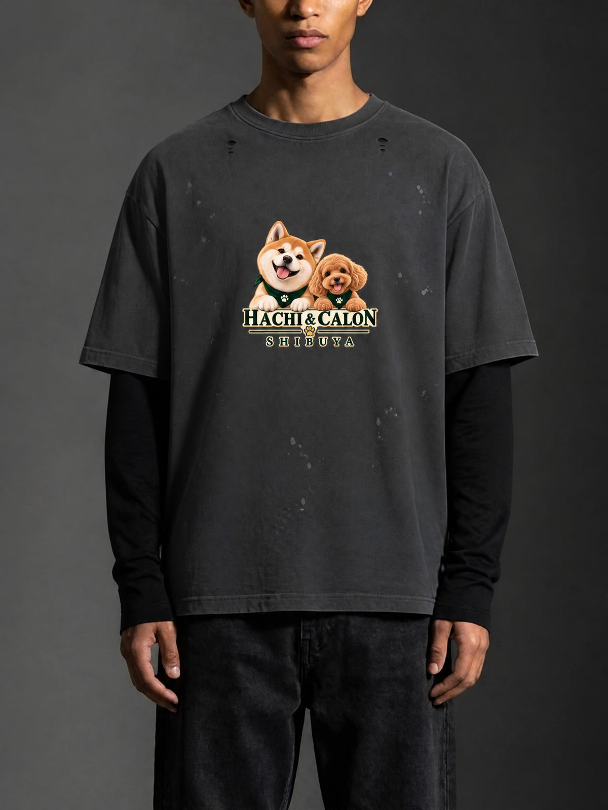 Unisex Vintage Wash Distressed Layer T-Shirt