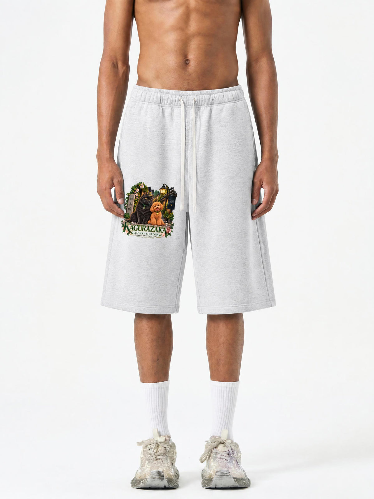 Relaxed Drawstring Three-quarter Sweatpants